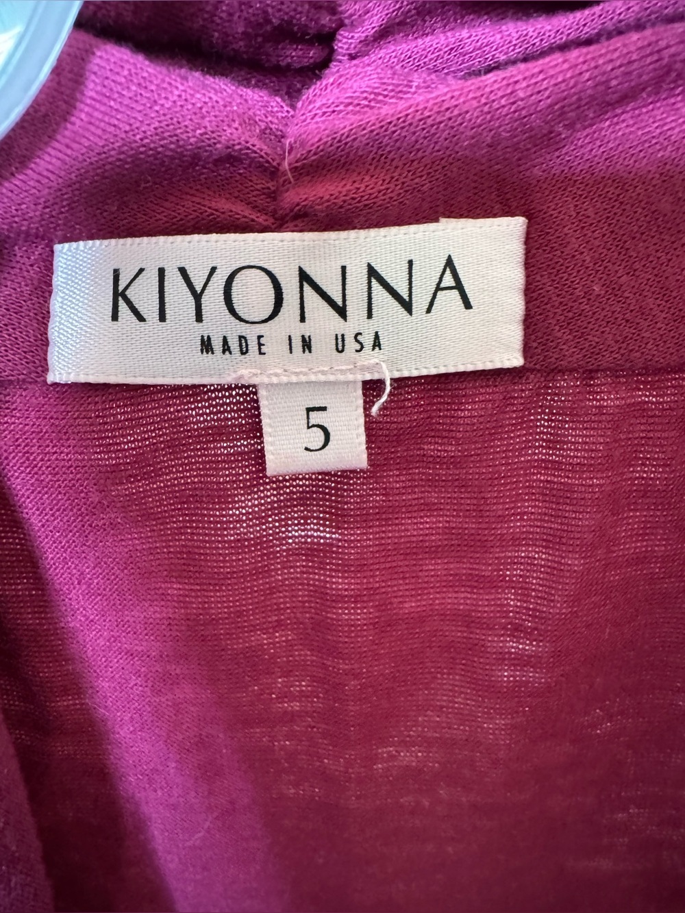 Kiyonna Fuchsia Open-Front Drawstring Cardigan - Picture 4 of 5